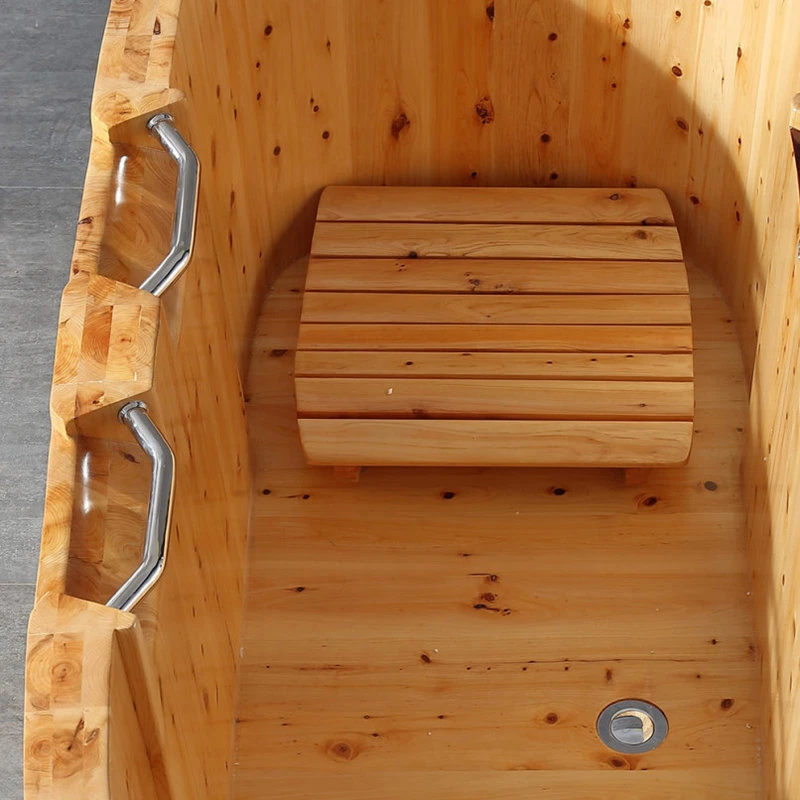 Alfi Trade Inc Alfi Brand 65" 2 Person Free Standing Wooden Bathtub With Fixtures & Headrests - Image 7