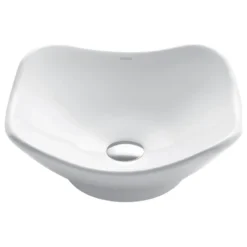 Kraus USA, Inc. Kraus Kcv-135 White Tulip Ceramic Bathroom Sink, 16"x16"