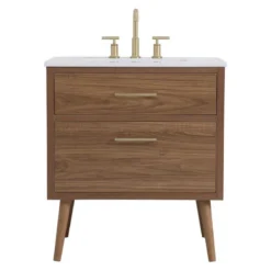 Elegant Furniture & Lighting Walnut Brown 30" Bathroom Vanity