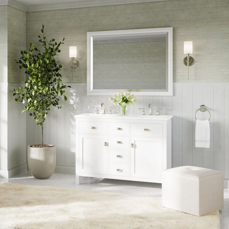 MOD The Juno Bathroom Vanity, Double Sink, 44", White, Freestanding - Image 2