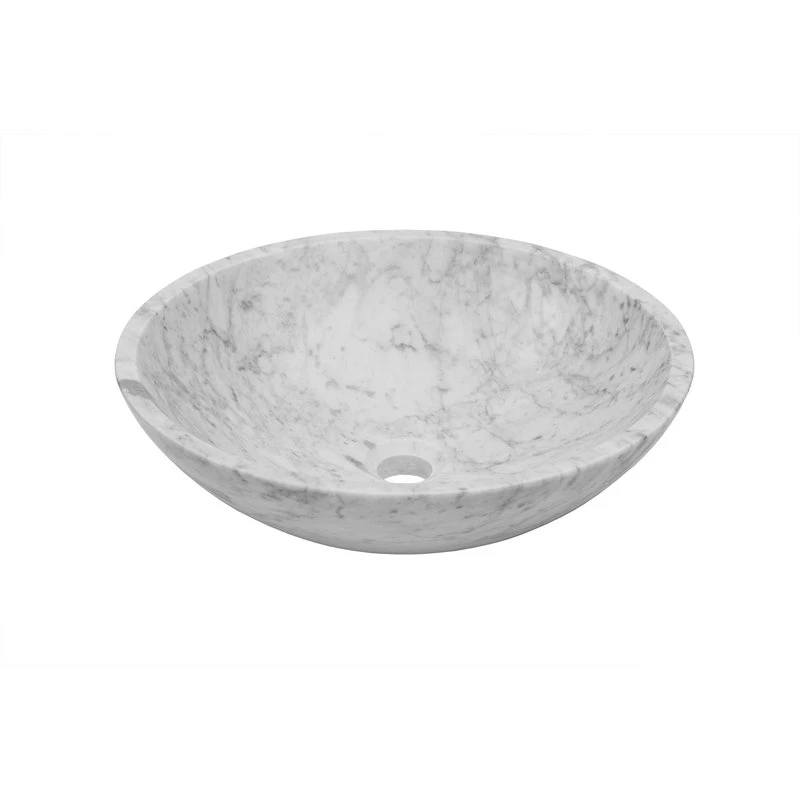 Novatto Carrara White Marble Vessel Sink