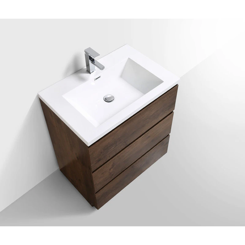 BATHROOM VANITIES WHOLESALE Moa 30" Single Bathroom Vanity In Rosewood - Image 4