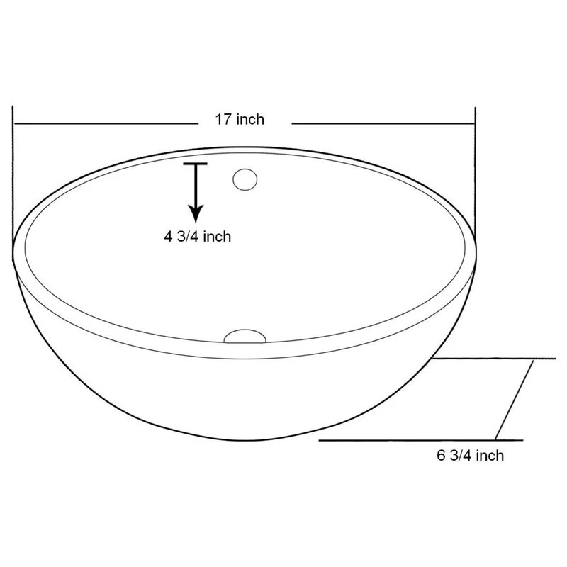 Dawn Kitchen & Bath Products, Inc Dawn Vessel Above-Counter Round Ceramic Art Basin With Overflow - Image 2
