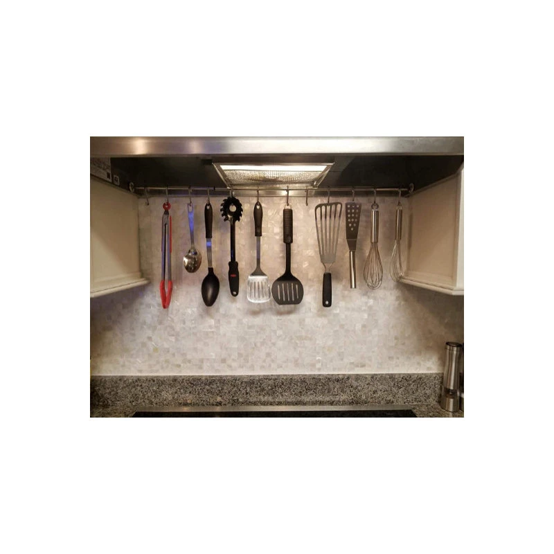 Art3d LLC Mother Of Pearl Mosaic Square Tile, Seamless Splice, White, Set Of 6 - Image 2