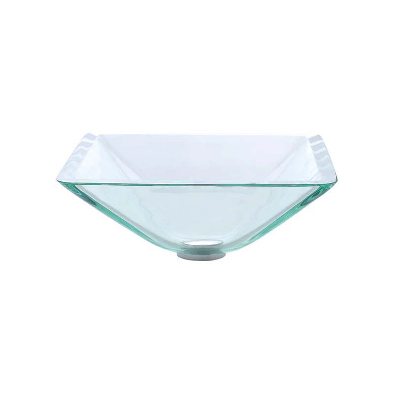 Kraus USA, Inc. Square Clear Glass Vessel 19mm Thick Bathroom Sink - Image 2