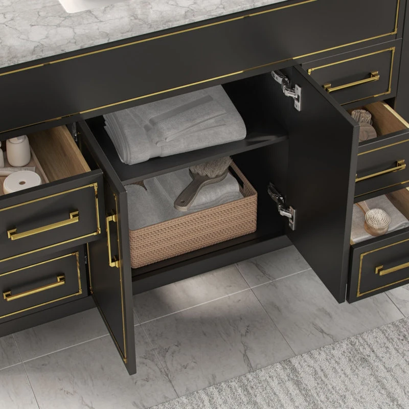 MOD The Monaco Bathroom Vanity, Black Onyx, 48", Single Sink, Freestanding - Image 5