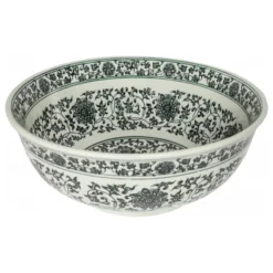 Eden Bath - Vessel Sinks Black Ming Dynasty Decorative Porcelain Sink For Bathroom, 16.5 Inch, Round