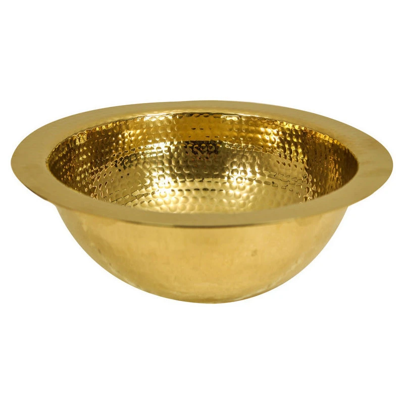 Nantucket Sinks 13" Hand Hammered Brass Round Undermount Bar Room Sink