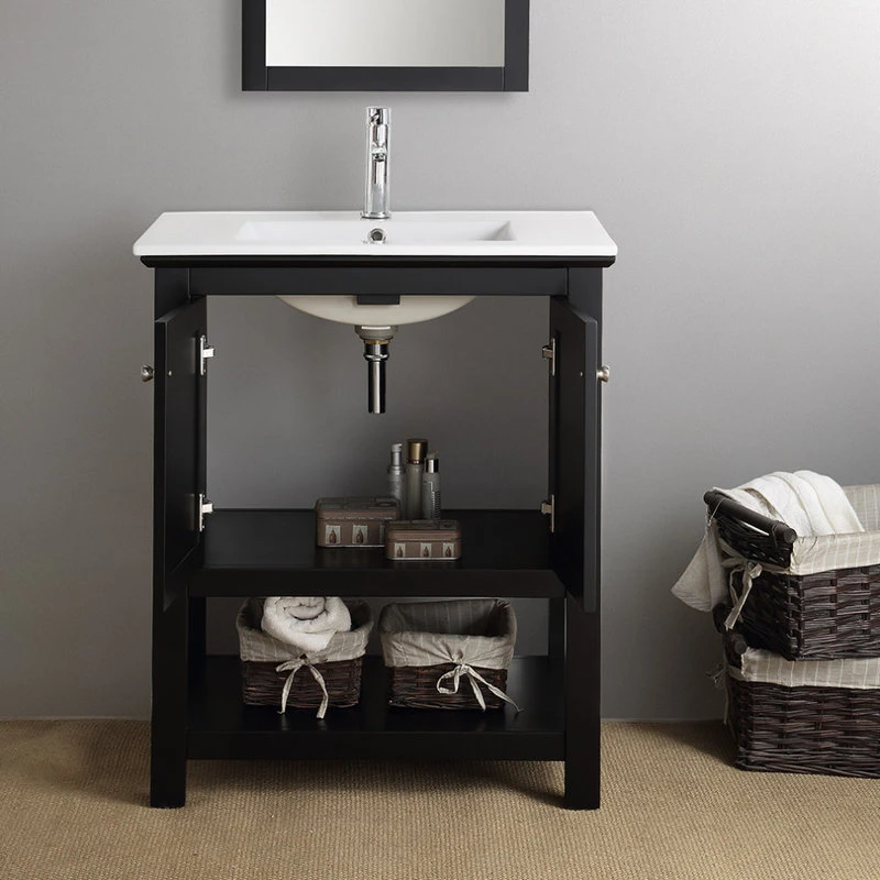Fresca Manchester 30" Single Bathroom Vanity In Black With White Ceramic Top - Image 4
