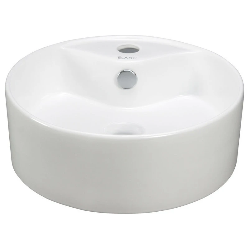 Elite Sinks Porcelain White Above Counter Round Bowl Sink