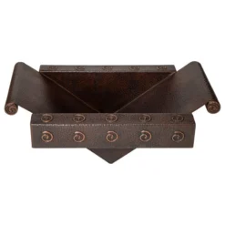 AmbienteHomeDecor 17" Rectangular Apron Inclined Bottom Hammered Copper Bathroom Sink, 17 Gauge