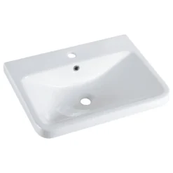 Luxier CS-028 Rectangular 24" Drop-In Ceramic Bathroom Sink, White