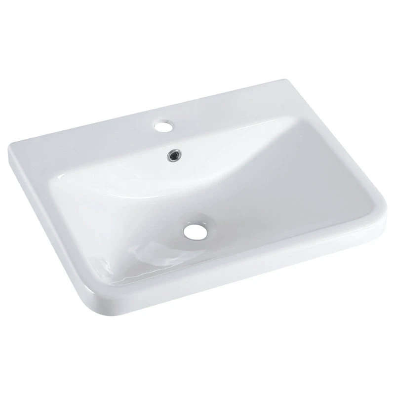 Luxier CS-028 Rectangular 24" Drop-In Ceramic Bathroom Sink, White