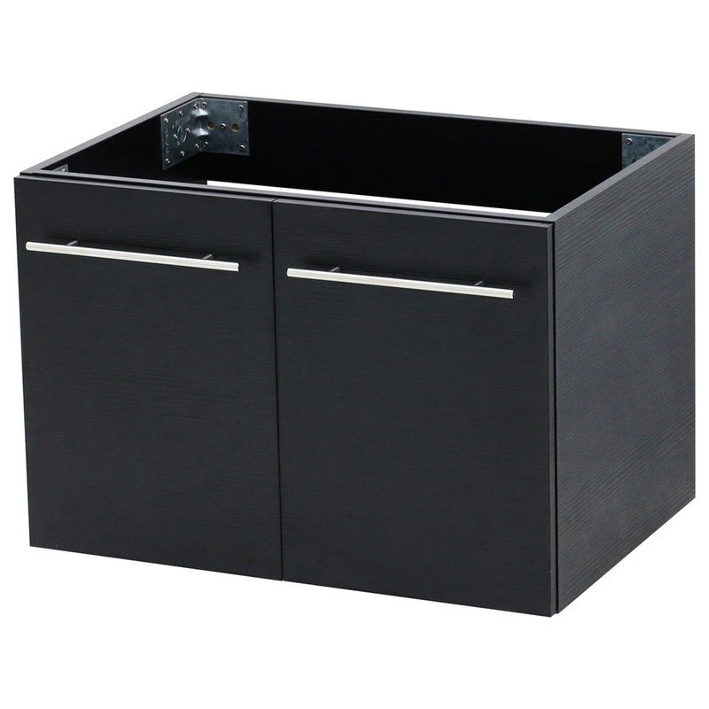 Wind Bay 24" Wall Mount Vanity, White Stone Countertop, Black - Image 2