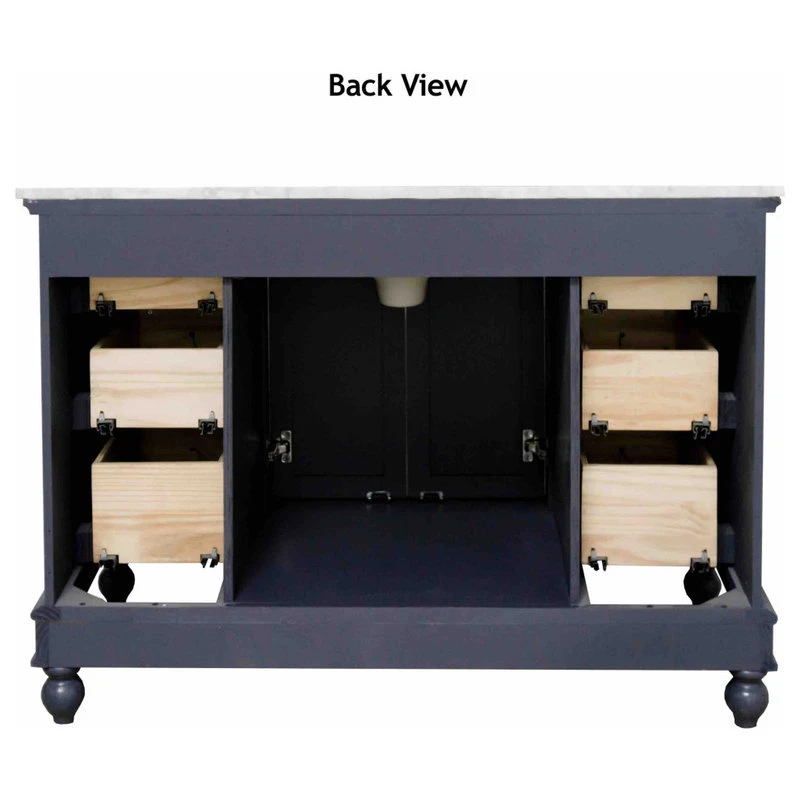 Kitchen Bath Collection Bella 48" Bathroom Vanity, Royal Blue, Carrara Marble - Image 6