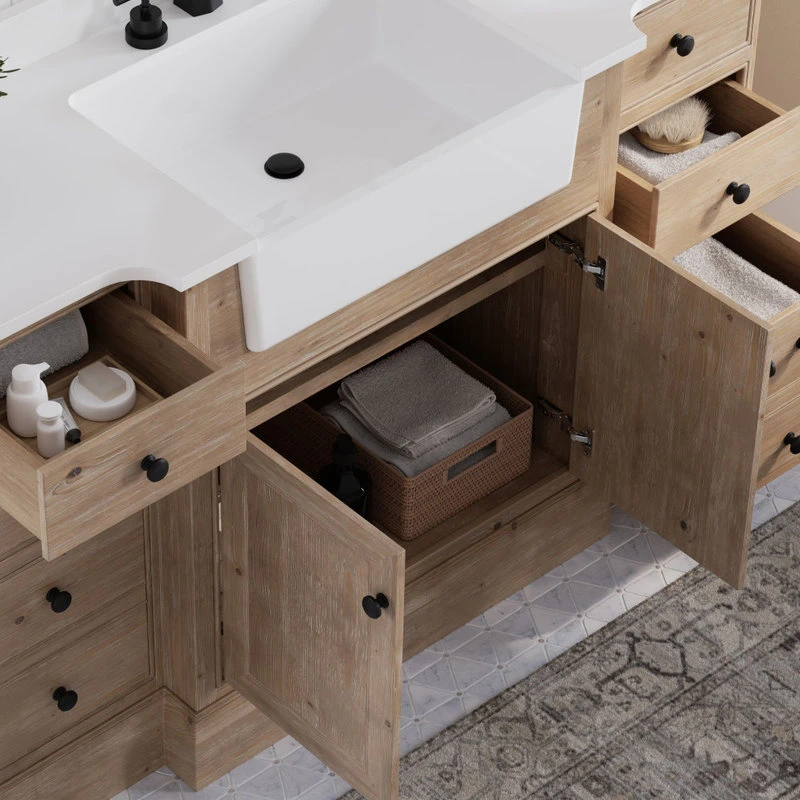 MOD Rawley Bath Vanity, Weathered Fir, 42", Single Sink, Marble Top, Freestanding - Image 5