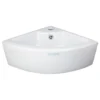 Renovators Supply Manufacturing Corner Countertop Vessel Sink Small White China Triangular Shape Stain Resist