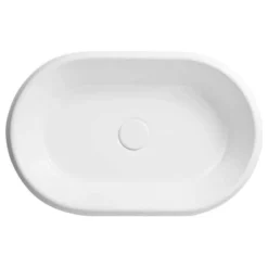 Maykke 22" Ovi Oval Ceramic Drop-In Sink Without Overflow In White