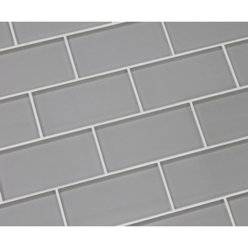 Rocky Point Tile Co Pearl Gray 3x6 Glass Subway Tile, 3"x6" Tiles, Set Of 8 - Image 5