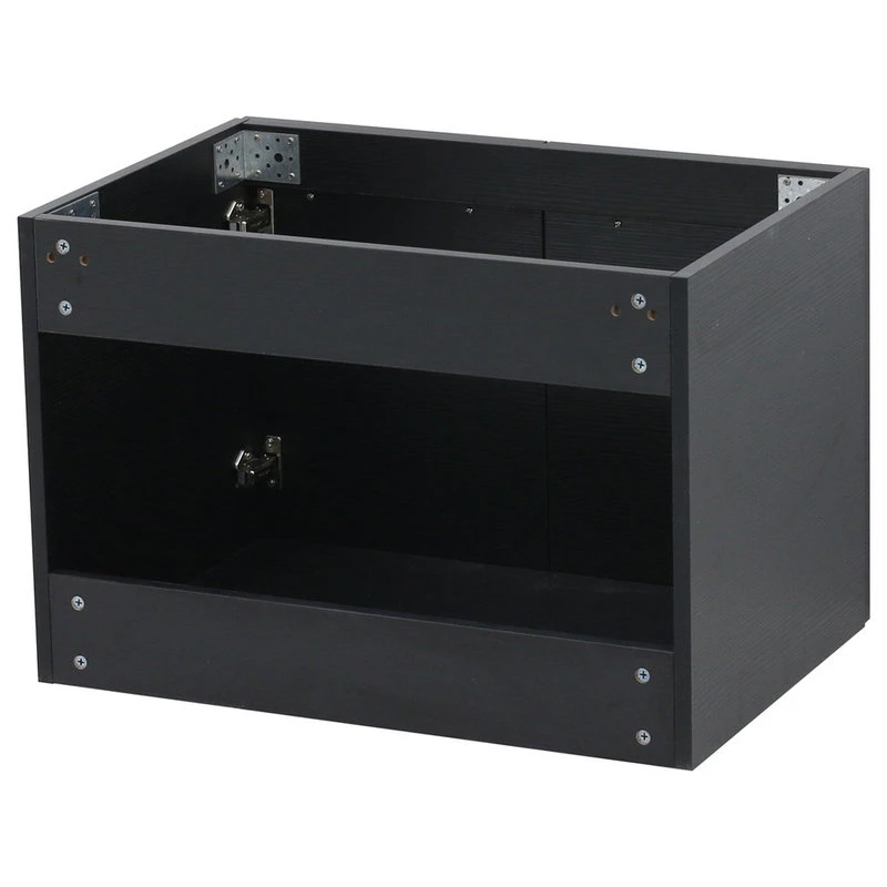 Wind Bay 24" Wall Mount Vanity, White Stone Countertop, Black - Image 4