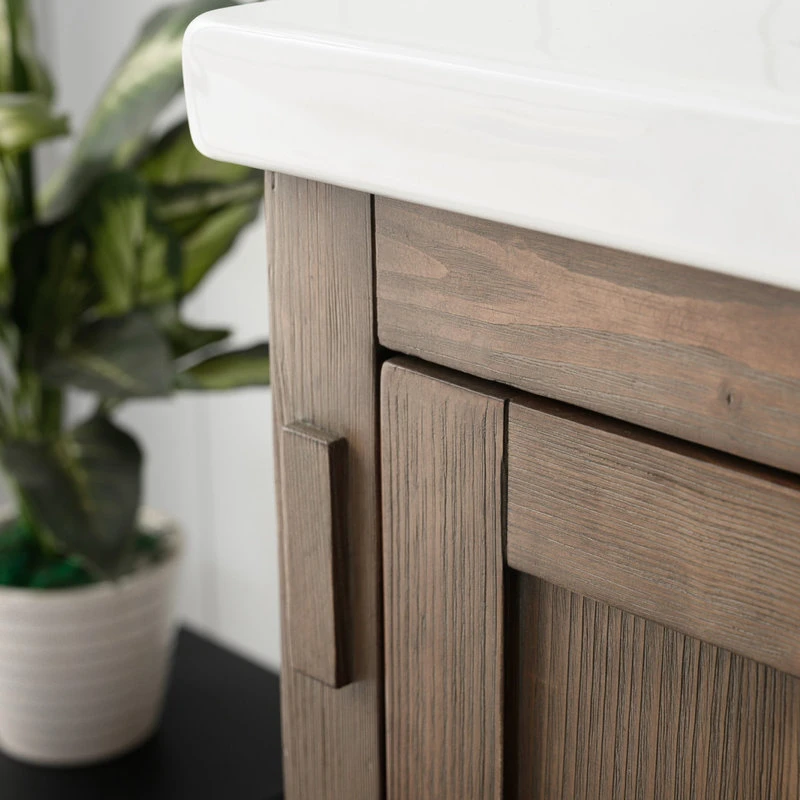 Urban Furnishing Harvey Farmhouse Bathroom Sink Vanity Brown Spruce, 30" - Image 10