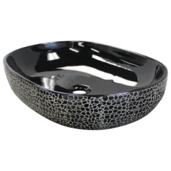 Dowell K&B Supplies Dowell Ceramic Oval Vessel Sink, Black