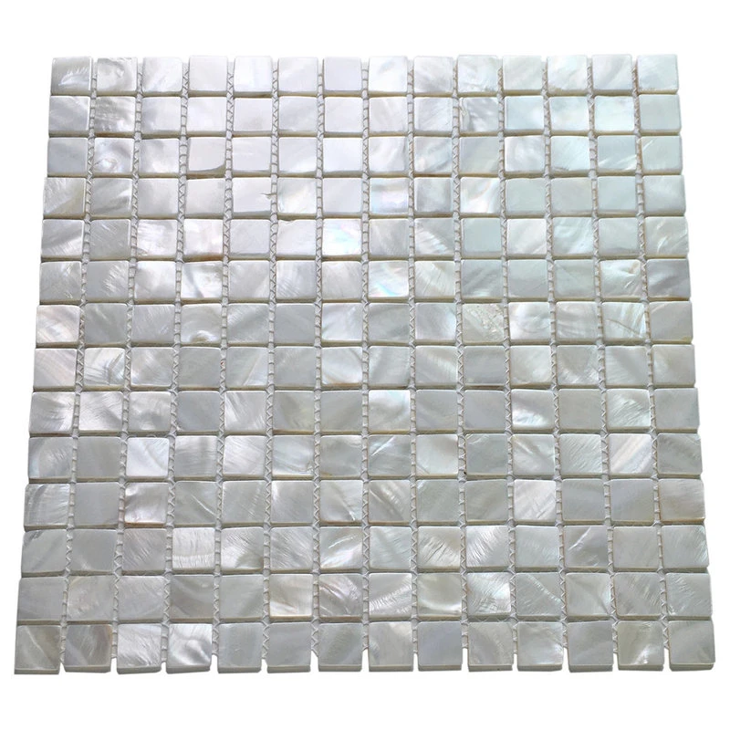 Art3d LLC Oyster Mother Of Pearl Square Shell Mosaic Tiles, Set Of 10