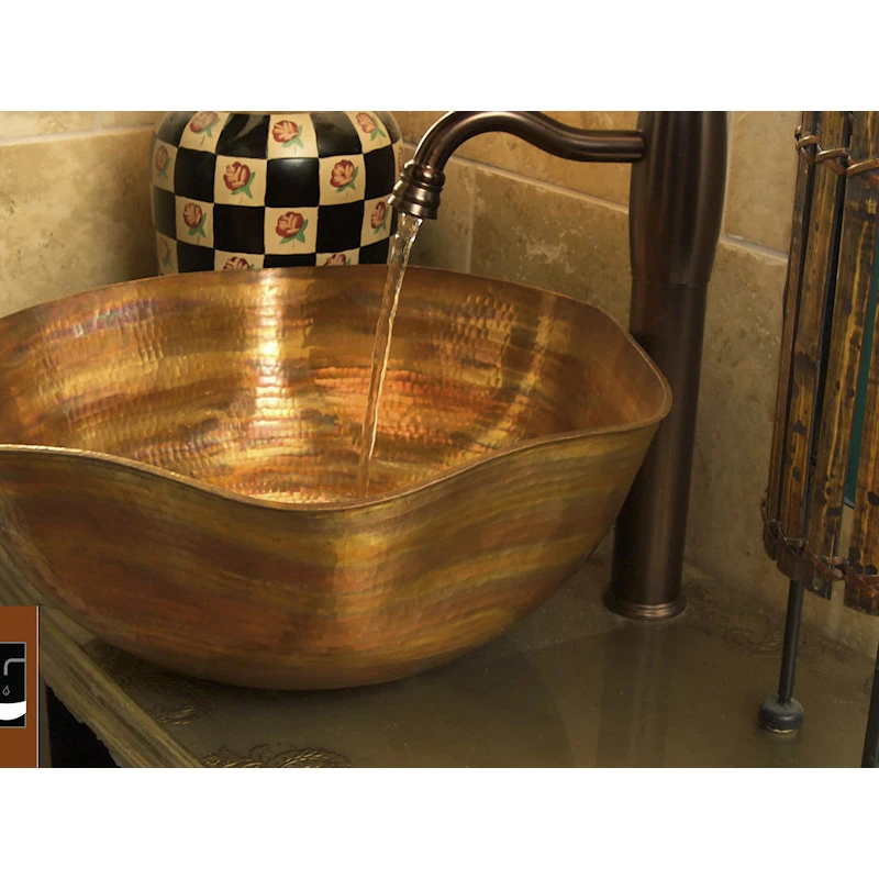 Artesano Copper Sinks Round Vessel Bathroom Copper Sink Very Thick Gauge 14 - Image 5