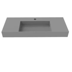 Castello USA Juniper Countertop Basin Sink, Gray, 48, Center Basin, Standard
