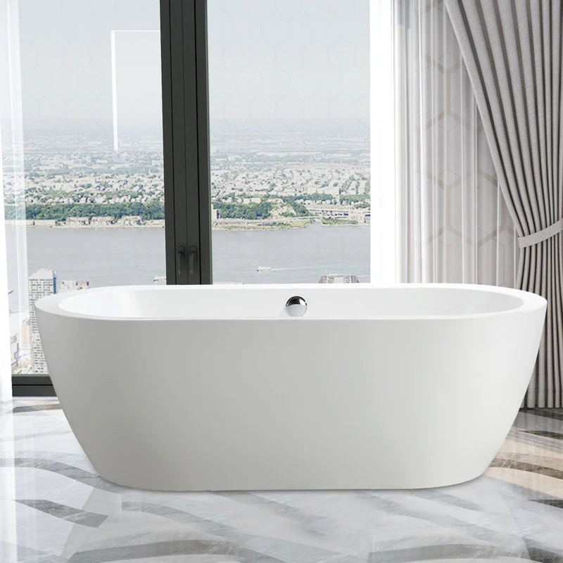 Vanity Art LLC Vanity Art Freestanding Acrylic Bathtub, White, 32"x68" - Image 11
