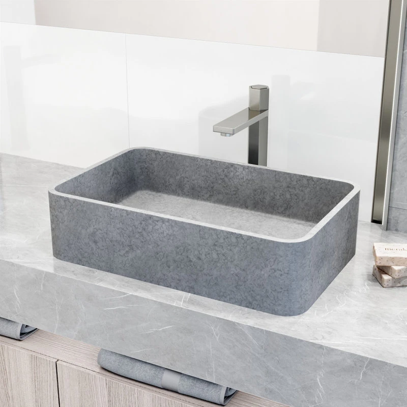 VIGO Concreto Stone Rectangular Bathroom Vessel Sink - Image 4