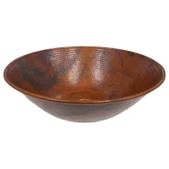 SimplyCopper 14" Copper Vessel Bathroom Sink In Natural Fire