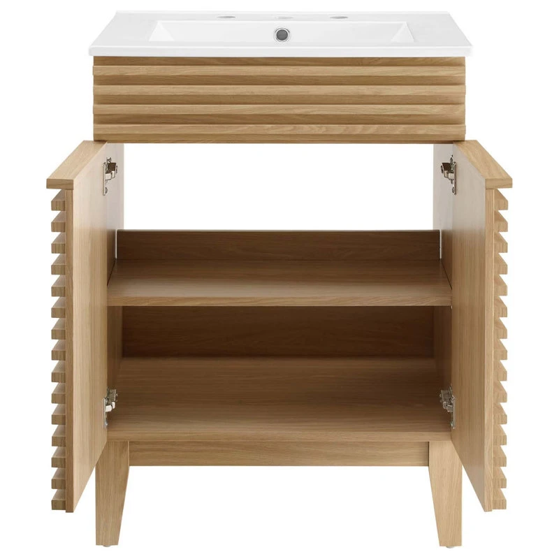 Modway Render Bathroom Vanity, Oak White Finish EEI-3860-OAK-WHI - Image 7