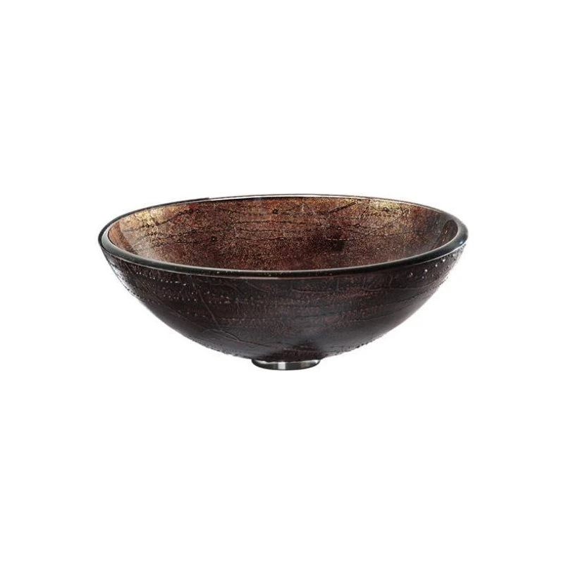 Kraus USA, Inc. Illusion 16 1/2" Glass Vessel Bathroom Sink, PU Drain, Mounting Ring, Bronze - Image 2