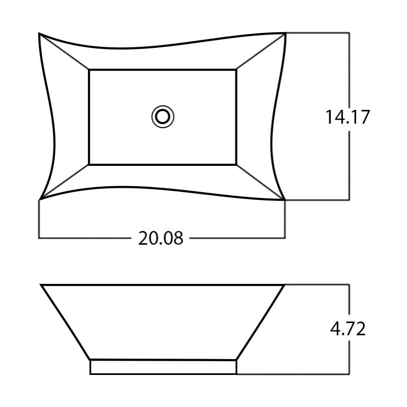 16 Gauge Sinks 20.08-in. W Bathroom Vessel Sink RPBK-27936 - Image 2