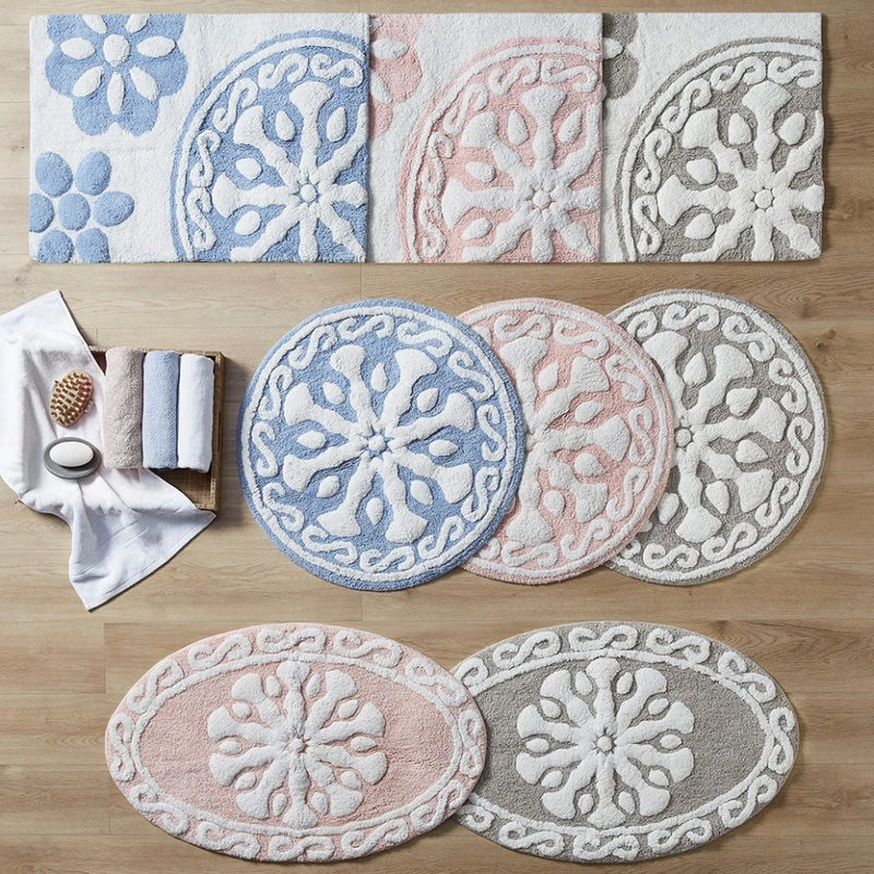 Olliix Madison Park Global Inspired Casablanca Cotton Bath Rug With Taupe MP72-7637 - Image 4