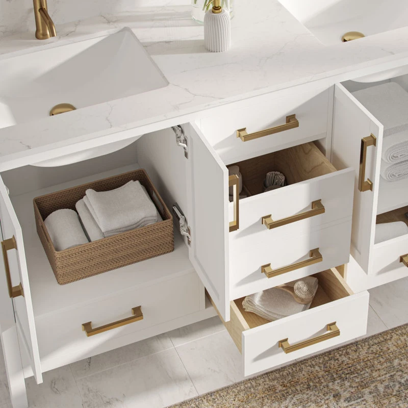 MOD Eleanor Bath Vanity, White, 60", Double Sink, Freestanding - Image 5