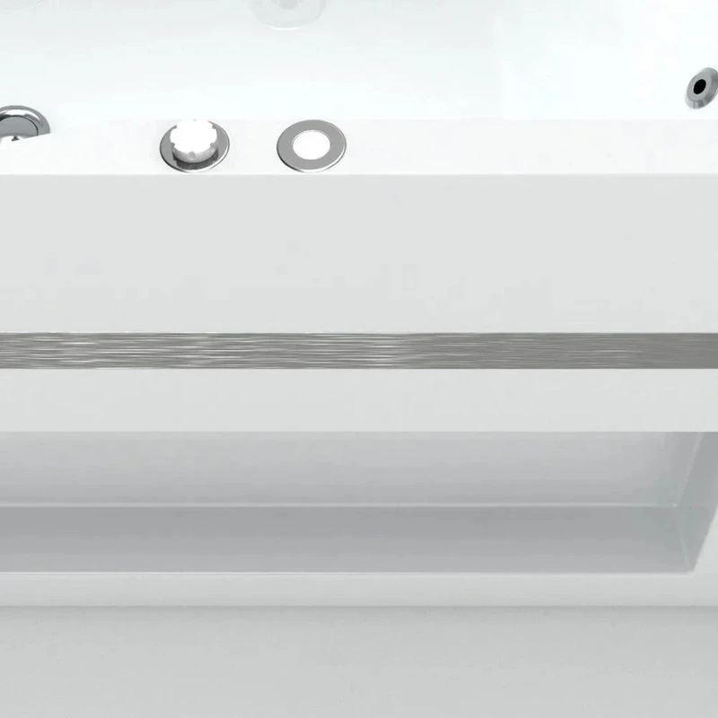 HOMARY 60" Acrylic Rectangular Whirlpool Water Massage Bathtub, Chromatherapy LED - Image 8