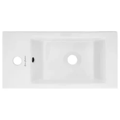 Swiss Madison Voltaire 19.5"x10" Ceramic Wall Hung Sink With Faucet Mount, Left Side