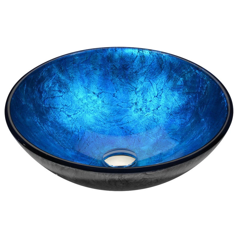 Anzzi Arc Series Vessel Sink, Frosted Blue