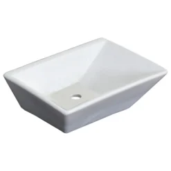 American Imaginations 12-in. W Above Counter White Vessel For Wall Mount Wall Mount Drilling