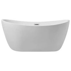 Elegant Furniture & Lighting Igor 54" Soaking Double Slipper Bathtub, Glossy White