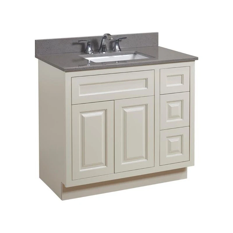 Altair 37 In. Composite Stone Vanity Top In Mountain Gray With White Basin - Image 3