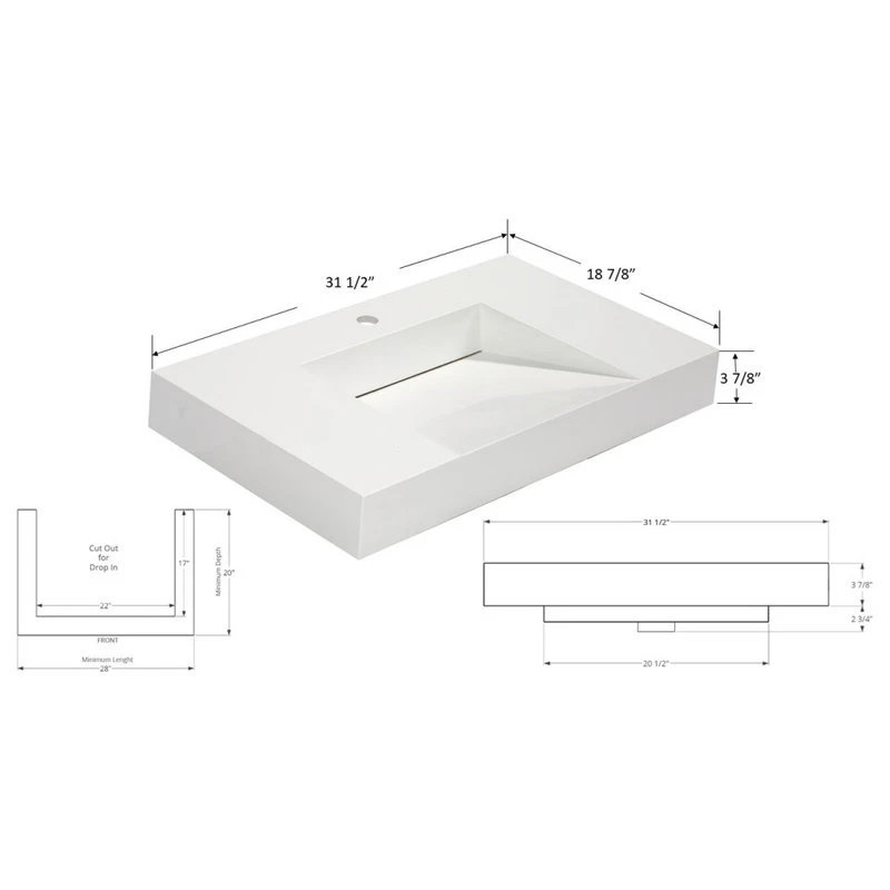 Aquamoon Venice Infinity Modern Bathroom Vessel Sink, 31 1/4" - Image 6