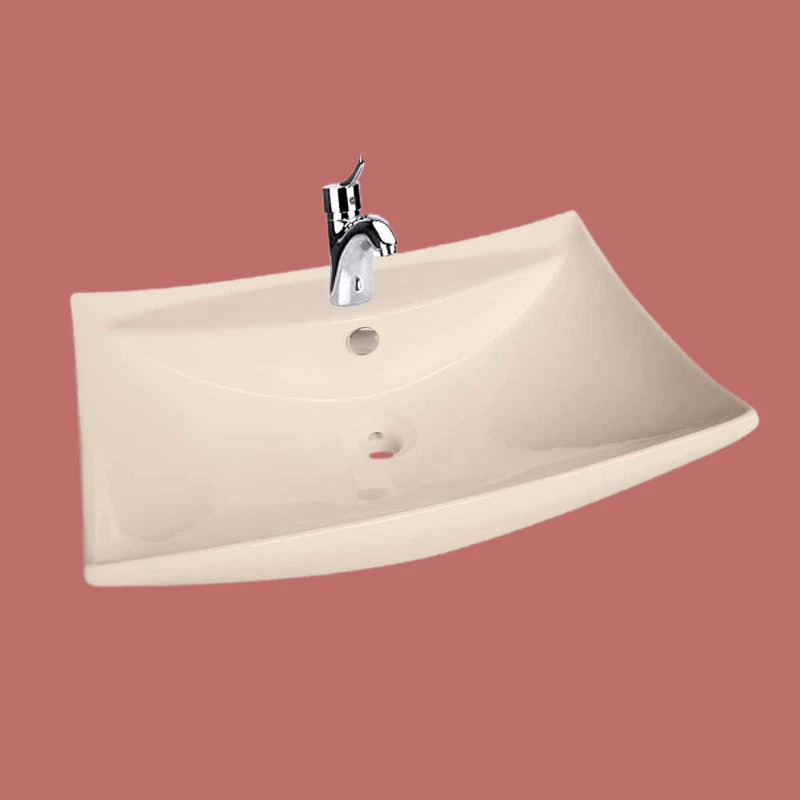 Renovators Supply Manufacturing Shanta 23 1/2" Rectangle Countertop Vessel Sink Biscuit Finish With Overflow - Image 2