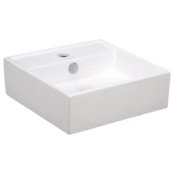 Elite Sinks Porcelain White Wall-Mounted Square Sink