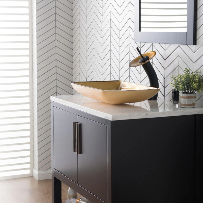 Kraus USA, Inc. Glass Vessel Sink, Bathroom Waterfall Faucet, Drain, Mount Ring, Oil Rub Bronze - Image 4