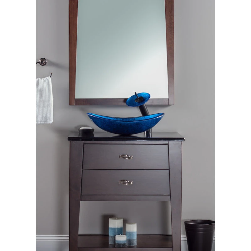 Novatto Azzurro Glass Vessel Sink - Image 4