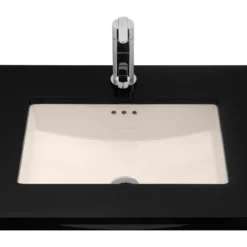 Ronbow Corp. Ronbow Rectangle Ceramic Undermount Bathroom Sink, Biscuit