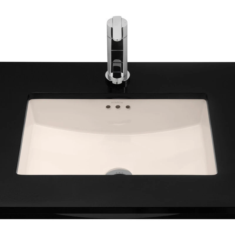 Ronbow Corp. Ronbow Rectangle Ceramic Undermount Bathroom Sink, Biscuit
